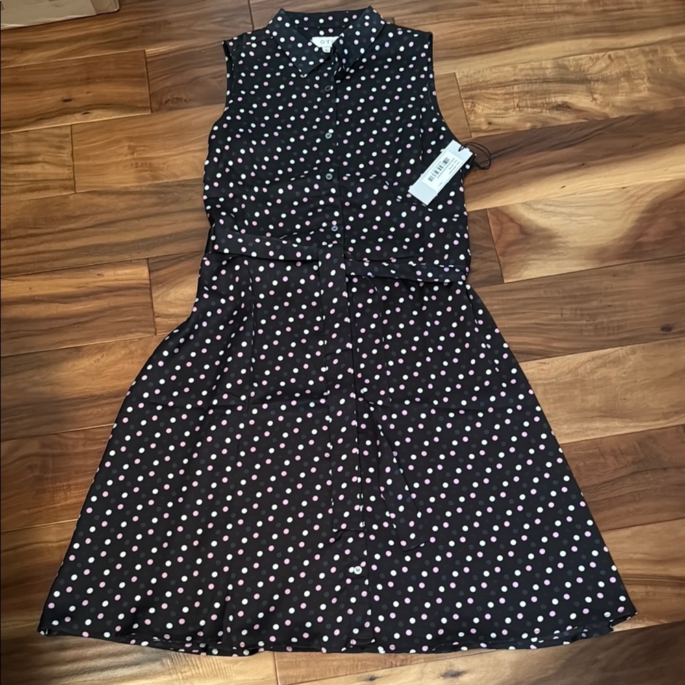 Tail Black and White Polka Dot Midi Dress